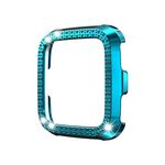 Per Fitbit Versa / Versa Lite PC Diamond-EnCrusted Shell Protective Diamond (Rock Teal)