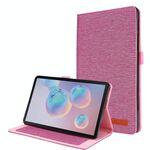 Per Samsung Galaxy Tab A 8.4 (2020) Custodia protettiva in TPU con vibrazione orizzontale + tessuto in pelle PU con clip per biglietto da visita (rosa rossa)