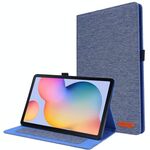 Per Samsung Galaxy Tab S6 Lite Flip orizzontale Custodia protettiva in TPU + tessuto PU in pelle con clip per biglietto da visita (blu scuro)