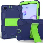 Per Samsung Galaxy Tab A 8.4 (2020) Custodia protettiva antiurto in silicone bicolore con supporto (Navy + Olivine)