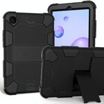 Per Samsung Galaxy Tab A 8.4 (2020) Custodia protettiva antiurto in silicone bicolore con supporto (nero)