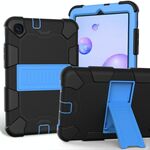 Per Samsung Galaxy Tab A 8.4 (2020) Custodia protettiva antiurto in silicone bicolore con supporto (nero + blu)