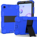 Per Samsung Galaxy Tab A 8.4 (2020) Custodia protettiva antiurto in silicone bicolore con supporto (blu + nero)