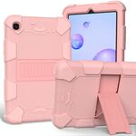 Per Samsung Galaxy Tab A 8.4 (2020) Custodia protettiva antiurto in silicone bicolore con supporto (oro rosa)