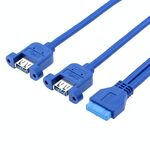Scheda madre cavo dati USB 3.0 da 50 cm da 20p a doppia linea di deflettori Usb3.0 con orecchio