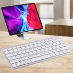 WB-8022 Tastiera Bluetooth wireless ultrasottile per iPad, Samsung, Huawei, Xiaomi, tablet PC o smartphone, tasti tedeschi (argento)