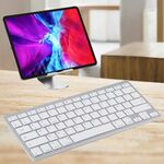 Tastiera Bluetooth wireless ultrasottile WB-8022 per iPad, Samsung, Huawei, Xiaomi, tablet PC o smartphone, tasti francesi (argento)
