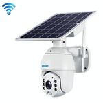 ESCAM QF280 HD 1080P IP66 impermeabile WiFi pannello solare PT telecamera IP senza batteria, supporto visione notturna / rilevamento movimento / scheda TF / audio bidirezionale (bianco)