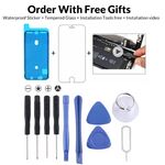 12 in 1 kit di riparazione e regali (4 x cacciavite + 2 x aste di smontaggio + 2 x triangolo su fette spesse + 1 x espulsore + 1 x mandrino + 1 x adesivo impermeabile + 1 x vetro temperato)