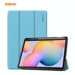 Per Samsung Galaxy Tab S6 Lite P610 / P615 / Tab S6 Lite 2022 / P613 / P619 ENKAY in pelle Smart Tablet Case con slot a penna (azzurro)