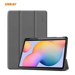 Per Samsung Galaxy Tab S6 Lite P610 / P615 / Tab S6 Lite 2022 / P613 / P619 ENKAY in pelle Smart Tablet Case con slot a penna (grigio)