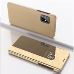 Per VIVO Y50 / Y30 Custodia in pelle con ribaltamento orizzontale a specchio placcato con supporto (oro)
