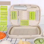 9 in 1 tagliere pieghevole in plastica multifunzione tagliere per la casa cucina cucina antibatterica muccata tagliere set coltello set (cavo beige)