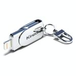 Kinzdi 64 GB USB + interfaccia a 8 pin Metal Twister Flash U Disk (argento)