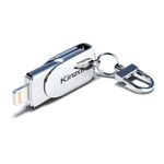Kinzdi 256 GB USB 2.0 + interfaccia a 8 pin Metal Twister Flash U Disk (argento)