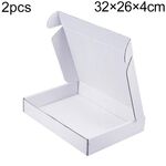 Scatola di imballaggio per abbigliamento da 2 pezzi, colore: bianco, dimensioni: 32x26x4 cm