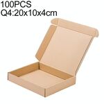 Scatola di imballaggio per scatola di spedizione in carta kraft da 100 pezzi, dimensioni: Q4, 20x10x4 cm