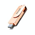 Kinzdi 64GB USB 3.0 + Interfaccia Type-C 3.0 Metal Twister Flash Disk V11 (oro rosa)