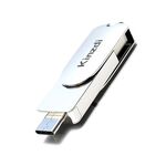 Kinzdi 64 GB USB 3.0 + Interfaccia Type-C 3.0 Metal Twister Flash Disk V11 (Argento)
