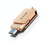 Kinzdi 16 GB USB + interfaccia Type-C Metal Twister Flash Disk V8 (oro rosa)