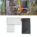 Portavasi da campeggio per esterni Griglia per barbecue quadrata in acciaio inossidabile 304 Griglia per barbecue con stufa a legna semplice