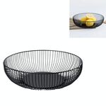 Cesto di frutta da salotto per uso domestico Cesto da tavolo in ferro battuto per snack (nero)