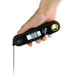 Sonda pieghevole Termometro per alimenti impermeabile Barbecue da cucina Misurazione rapida della temperatura Display digitale Termometro elettronico (nero)