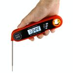 Sonda pieghevole Termometro per alimenti impermeabile Barbecue da cucina Misurazione rapida della temperatura Display digitale Termometro elettronico (rosso)