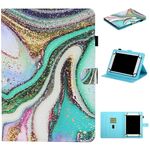 Per tablet universale da 8 pollici Custodia in pelle a ribaltamento orizzontale con cuciture colorate con supporto, slot per schede e striscia antiscivolo