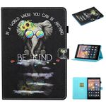 Per kindle Paperwhite 4/3/2/1 disegno colorato cucitura orizzontale custodia in pelle flip con supporto e slot per schede e funzione sleep / wake-up (icona occhiali)