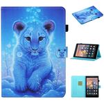 Per kindle Paperwhite 4/3/2/1 Custodia in pelle a ribaltamento orizzontale con cucitura a disegno colorato con supporto, slot per schede e funzione sleep / wake-up (Little Tiger)