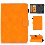Per tablet PC da 8 pollici Custodia universale in pelle con struttura in pelle bovina a ribaltamento orizzontale con supporto, slot per schede e slot per penna (cachi)