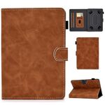 Per tablet PC da 10 pollici Custodia universale in pelle con struttura in pelle bovina a ribaltamento orizzontale con supporto, slot per schede e slot per penna (marrone)