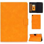 Per Samsung Galaxy Tab A 10.1 (2019) T510 / T515 Custodia in pelle con vibrazione orizzontale con struttura in pelle bovina con supporto e slot per schede (cachi)
