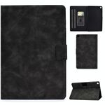 Per Samsung Galaxy Tab A 10.1 (2019) T510 / T515 Custodia in pelle con vibrazione orizzontale con struttura in pelle bovina con supporto e slot per schede e funzione di sospensione / sveglia (grigio)