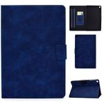 Per Samsung Galaxy Tab A 10.1 (2019) T510 / T515 Custodia in pelle a vibrazione orizzontale con struttura in pelle bovina con supporto e slot per schede (blu)