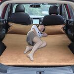 Materassino universale per auto in pelle scamosciata Materasso per fuoristrada SUV Tronco da viaggio Materasso gonfiabile Materassino gonfiabile, Dimensioni: 180 x 130 x 102 cm (Marrone)