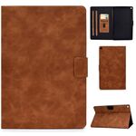 Per Kindle Fire HD10 2015/2017 Custodia in pelle a vibrazione orizzontale con struttura in pelle bovina con supporto e slot per schede (marrone)