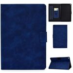 Per Kindle Fire HD10 2015/2017 Custodia in pelle a vibrazione orizzontale con struttura in pelle bovina con supporto e slot per schede (blu)