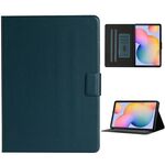 Per Samsung Galaxy Tab A 10.1 2019 T510 / T515 Custodia in pelle a vibrazione orizzontale tinta unita con slot per schede e supporto (verde scuro)