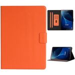 Per Samsung Galaxy Tab A 10.1 T580 / T585 (2016) Custodia in pelle con vibrazione orizzontale in tinta unita con slot per schede e supporto e funzione di sospensione / sveglia (arancione)