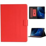Per Samsung Galaxy Tab A 10.1 T580 / T585 (2016) Custodia in pelle a vibrazione orizzontale in tinta unita con slot per schede e supporto e funzione di sospensione / sveglia (rosso)