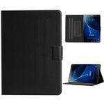 Per Samsung Galaxy Tab A 10.1 T580 / T585 (2016) Custodia in pelle a vibrazione orizzontale tinta unita con slot per schede e supporto e funzione di sospensione / sveglia (nero)