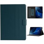 Per Samsung Galaxy Tab A 10.1 T580 / T585 (2016) Custodia in pelle a vibrazione orizzontale tinta unita con slot per schede e supporto e funzione di sospensione / sveglia (verde scuro)