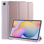 Per Samsung Galaxy Tab S6 Lite P610 Flip orizzontale pieghevole a 3 pieghe in pelle PU + Custodia in TPU antiurto con supporto e slot per penna (oro rosa)