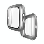 Per Fitbit Versa 2 Shell PC smerigliato iniezione di carburante + film in vetro temperato (bianco)