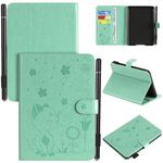 Per Amazon Kindle Paperwhite 4 (2018) / 3/2/1 Cat Bee Embossing Pattern Tavolo antiurto Custodia protettiva in pelle con vibrazione orizzontale per PC con slot per schede e portafoglio e slot per penna e funzione Sleep / Wake-up (verde)