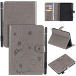 Per Amazon Kindle Paperwhite 4 (2018) / 3/2/1 Cat Bee Embossing Pattern Tavolo antiurto Custodia protettiva in pelle con flip orizzontale per PC con slot per schede e portafoglio e slot per penna e funzione Sleep / Wake-up (grigio)