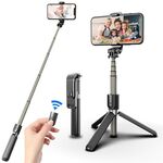 Bastone per selfie treppiede Bluetooth pieghevole in lega di alluminio L03 (nero)