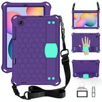 Per Samsung Galaxy Tab S6 Lite P610 Honeycomb Eva + PC Shock Aoffroof With Cinp (Purple + Aqua)
